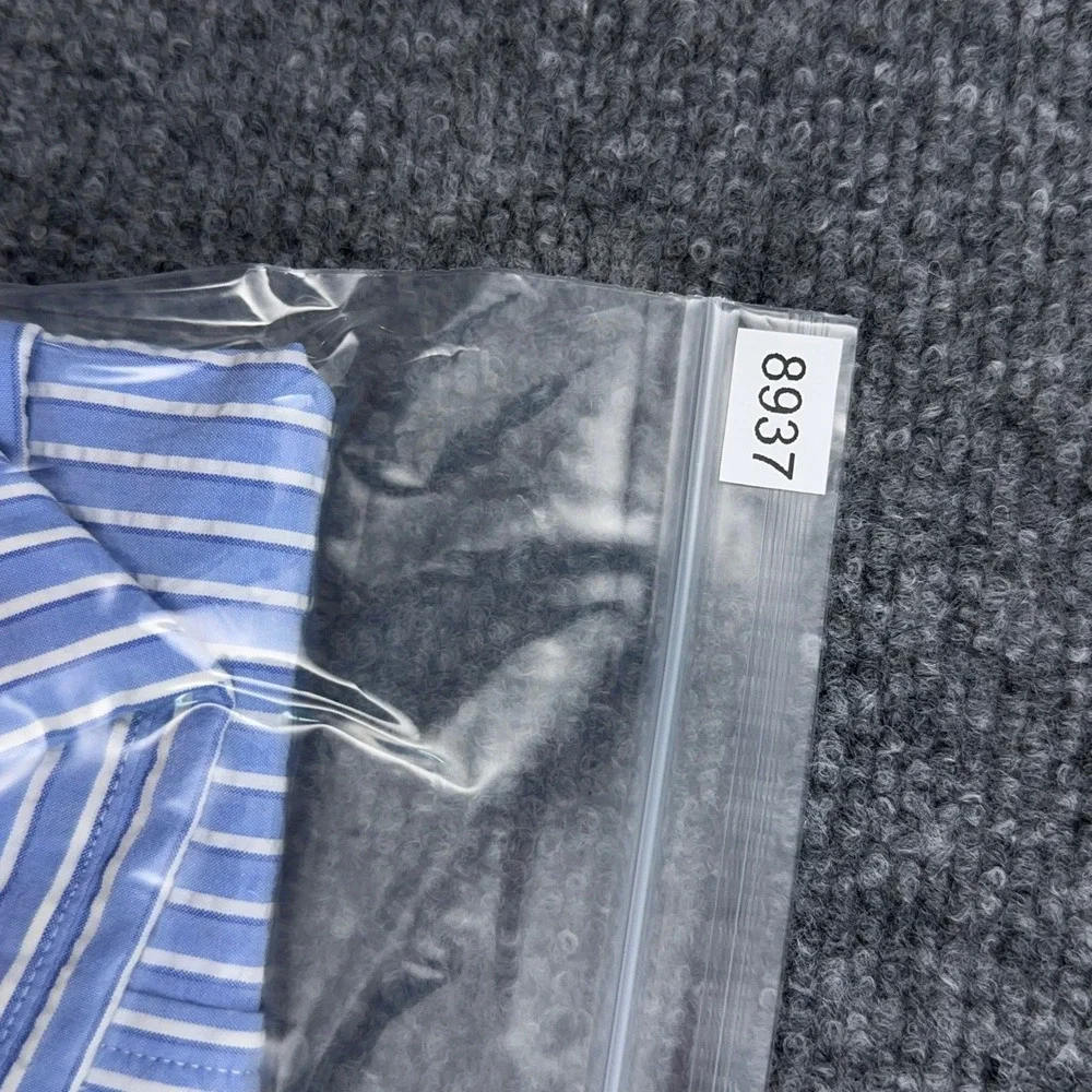 Polo Ralph Lauren Seersucker Sport Shirt Mens 2XB Blue Striped RL Untucked Fit